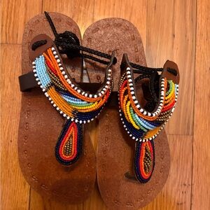 Colorful Beaded Women's Sandals